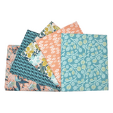 Craft Cotton Company 100% Cotton Summer Leaves Fat Quarter 45x55cm Wide Ideal for Crafts, displays, Table Decoration and as a Dress Fabric